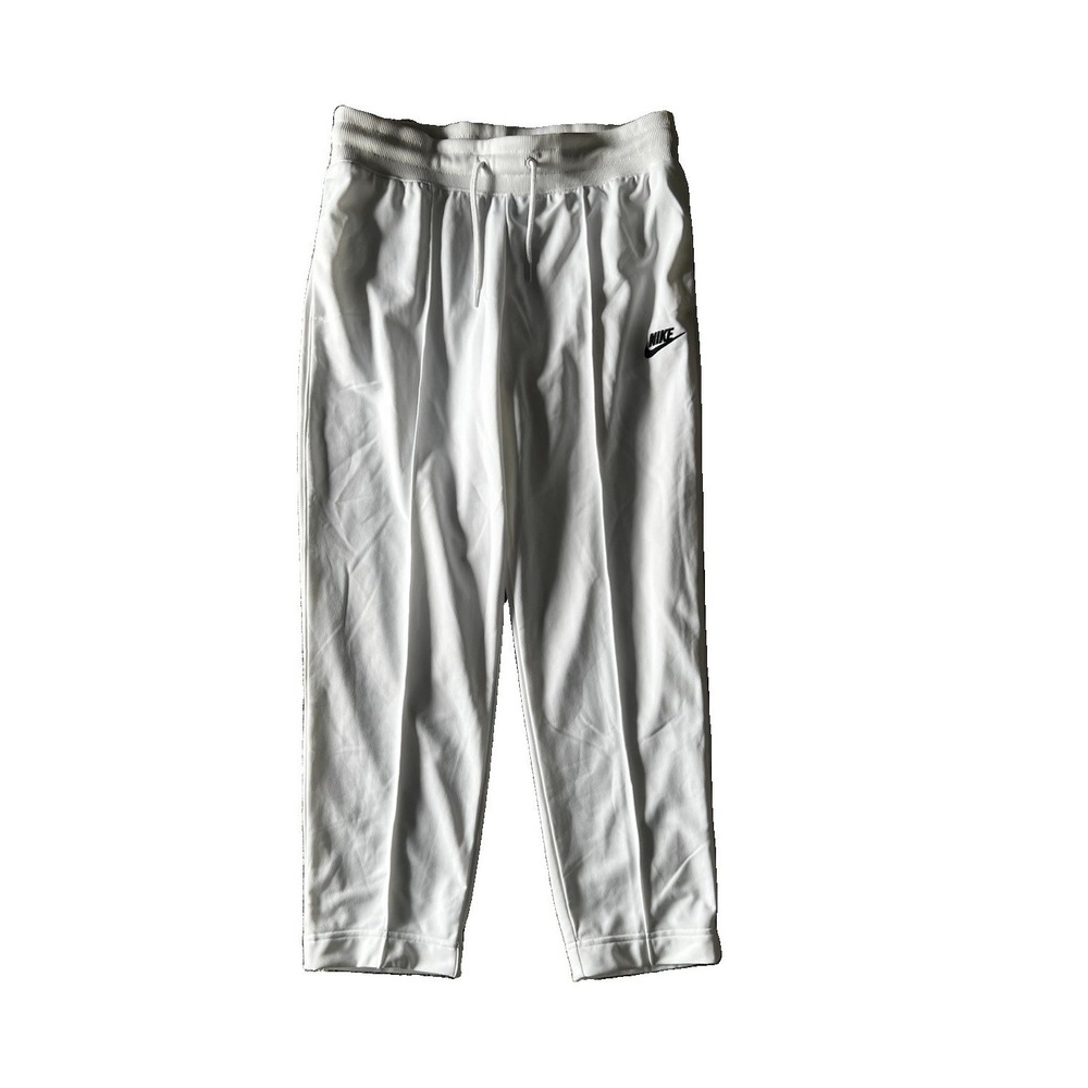 Nike Men's White Knit Jogger Pants Size M Drawstring Elastic Waist Tapered New